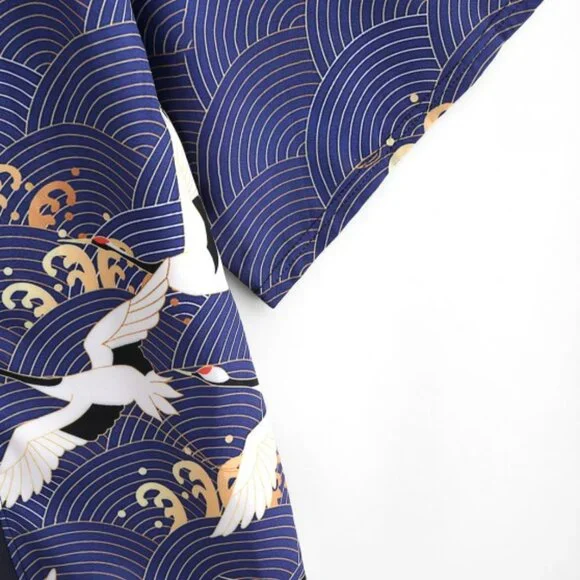 Zaful Men's Kimono Cardigan Open Front, Lapis Blue, S-3XL - Picture 4 of 6